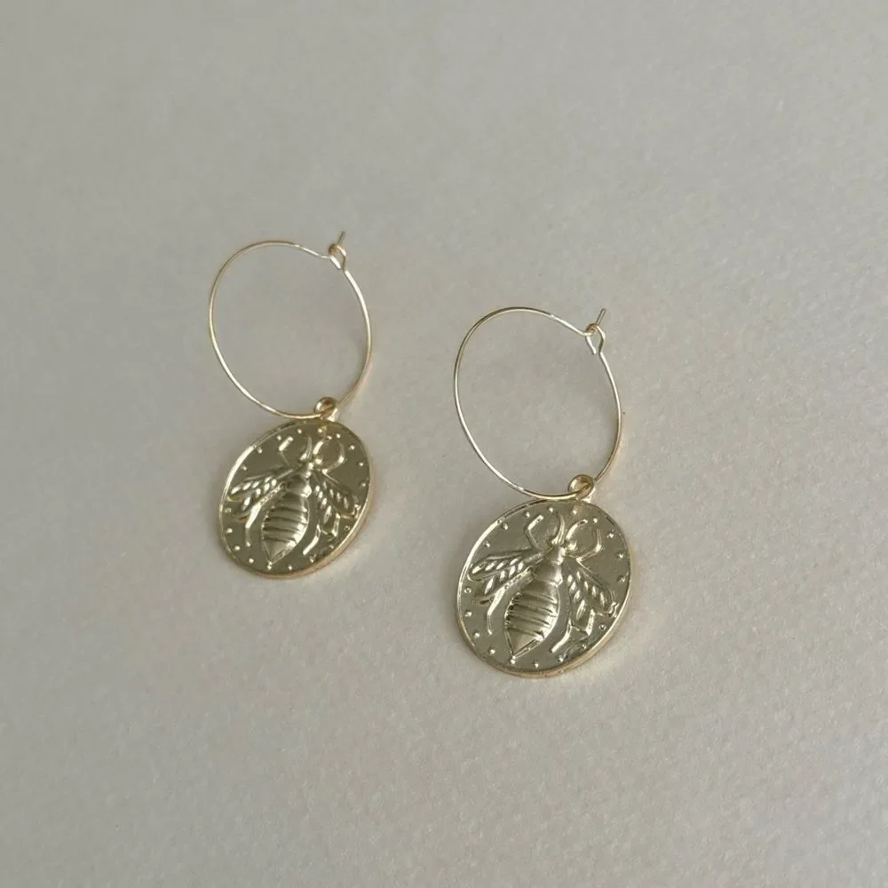 Bee Hoop Earrings #2423